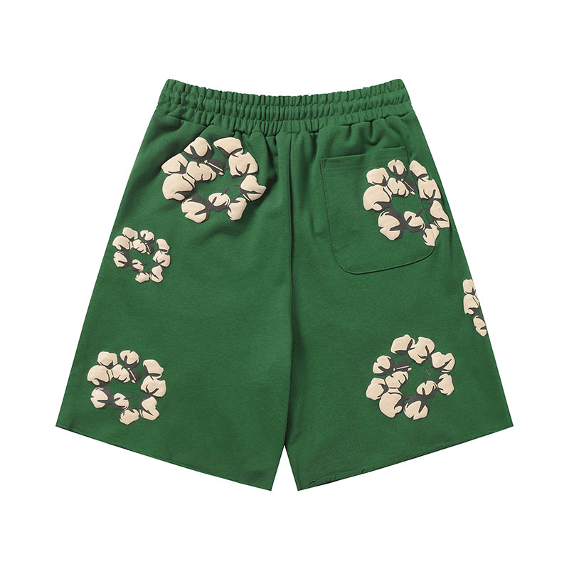 Denim Tears Shorts Yellow floral cotton