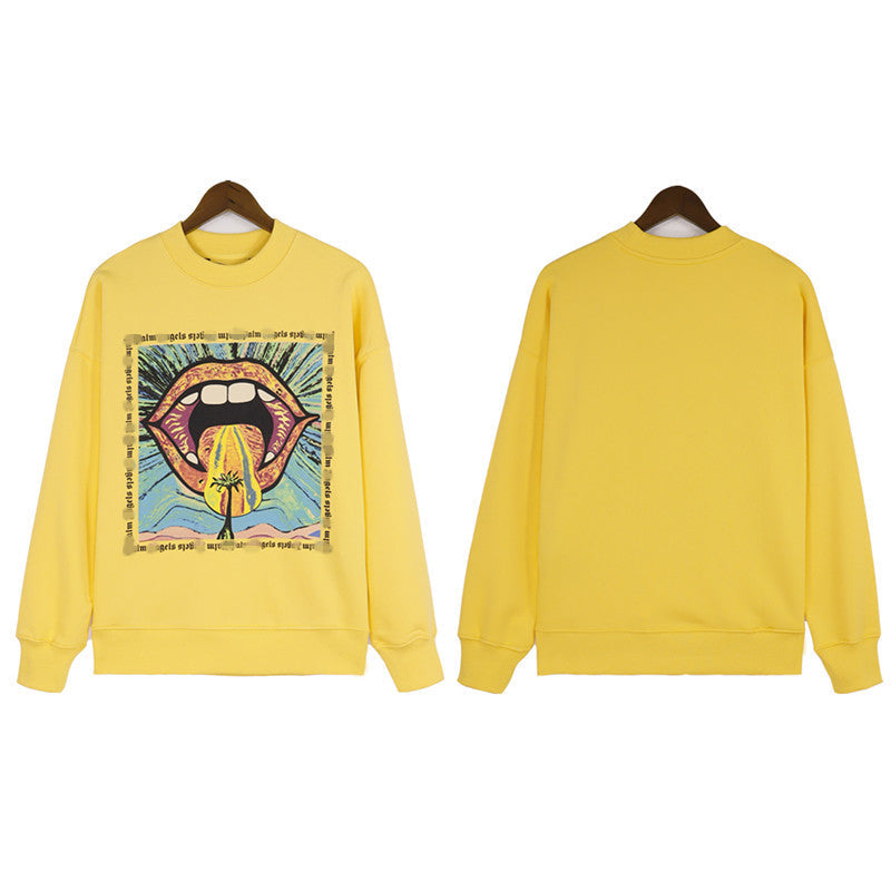 Palm Angle Sweatshirt Palm Angels Color Logo Printing Long Sleeve Crew Neck Sweater Men and Women