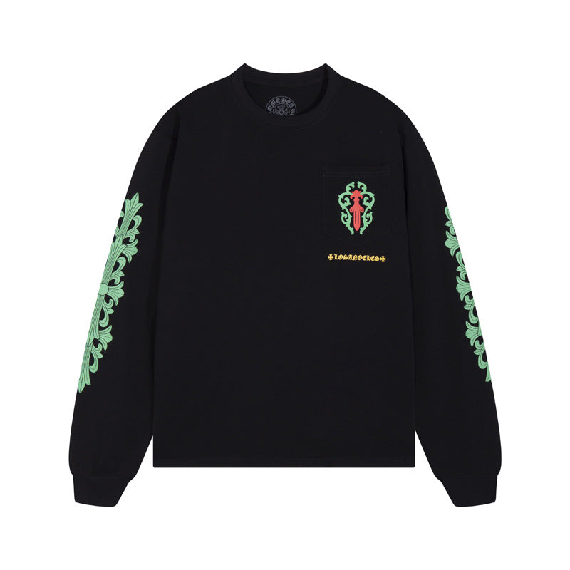 CHH Chrome Heart T Shirts Rose Cross Vine Sword Long Sleeve
