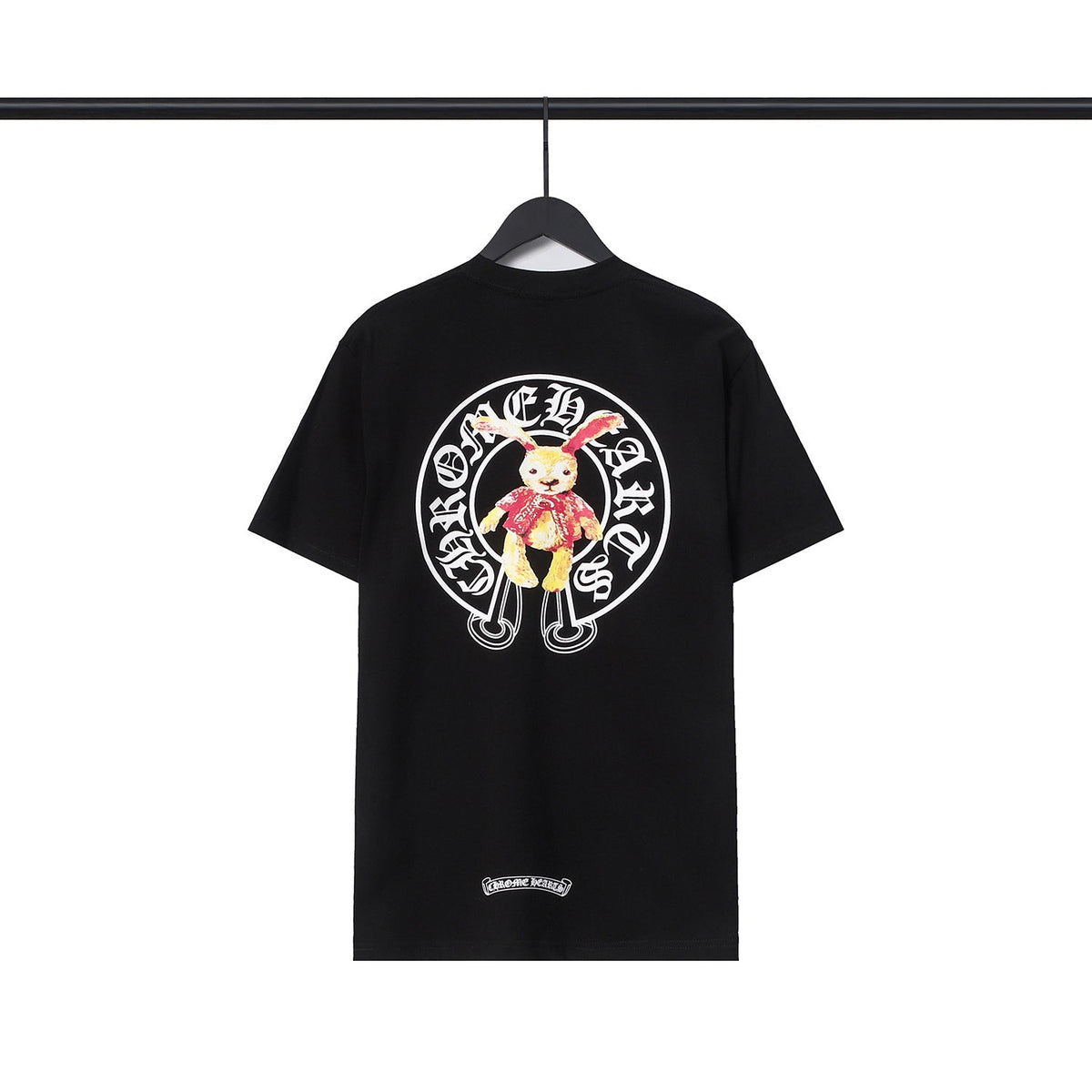CHH Chrome Heart T Shirts Croix Cross Leather Printed Short Sleeve T-Shirt