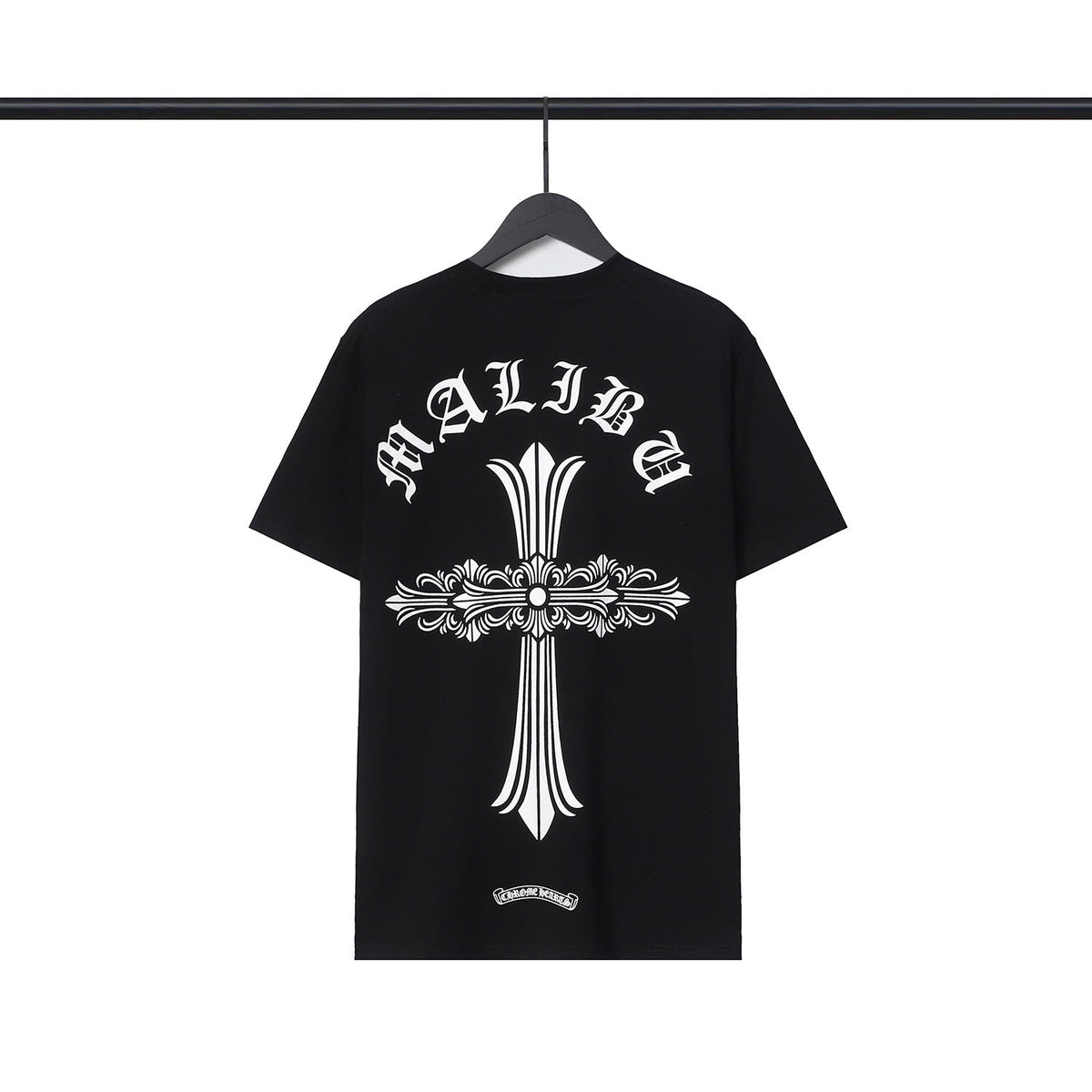 CHH Chrome Heart T Shirts Croix Cross Leather Printed Short Sleeve T-Shirt