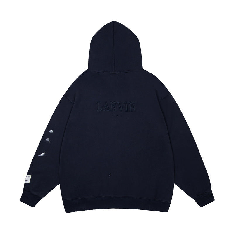 Gallery Dept Hoodie Loose Casual Cardigan Distressed Hoodie
