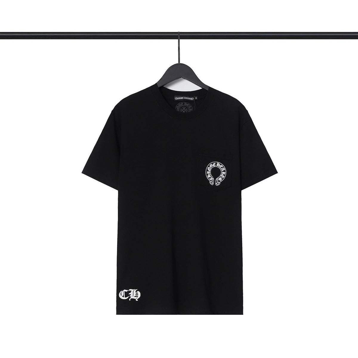 CHH Chrome Heart T Shirts Croix Cross Leather Printed Short Sleeve T-Shirt