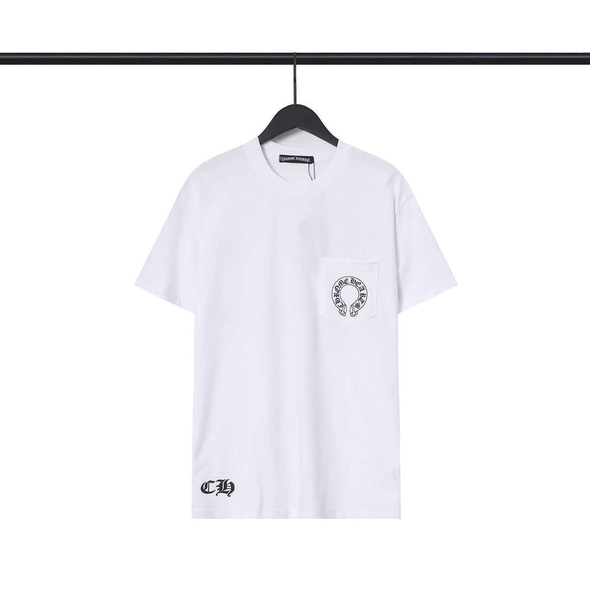 CHH Chrome Heart T Shirts Croix Cross Leather Printed Short Sleeve T-Shirt