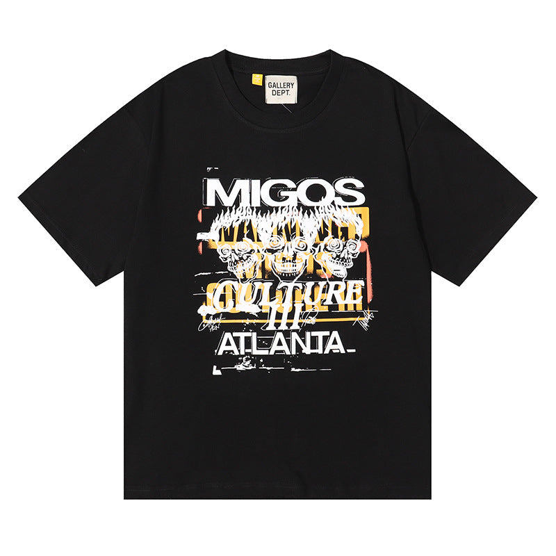 Gallery Dept T-shitrs Gilding Design Double Yarn Cotton Short Sleeve