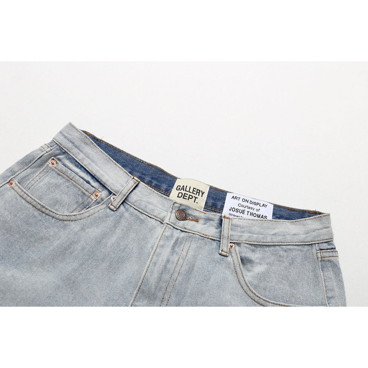 Gallery Dept Jeans leather label embroidery water ripple gradual change wash jeans